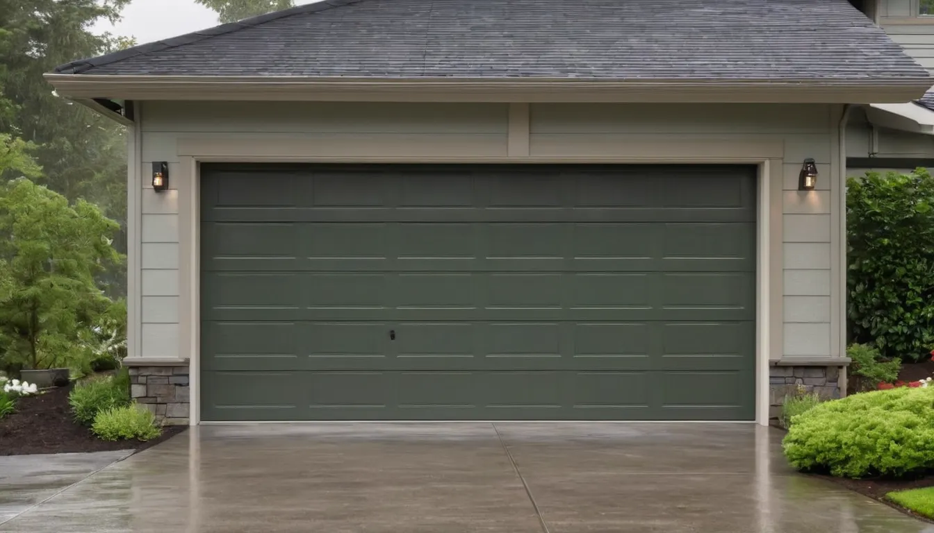 A friendly local provider finishing a new garage door installation on a home in Snoqualmie
